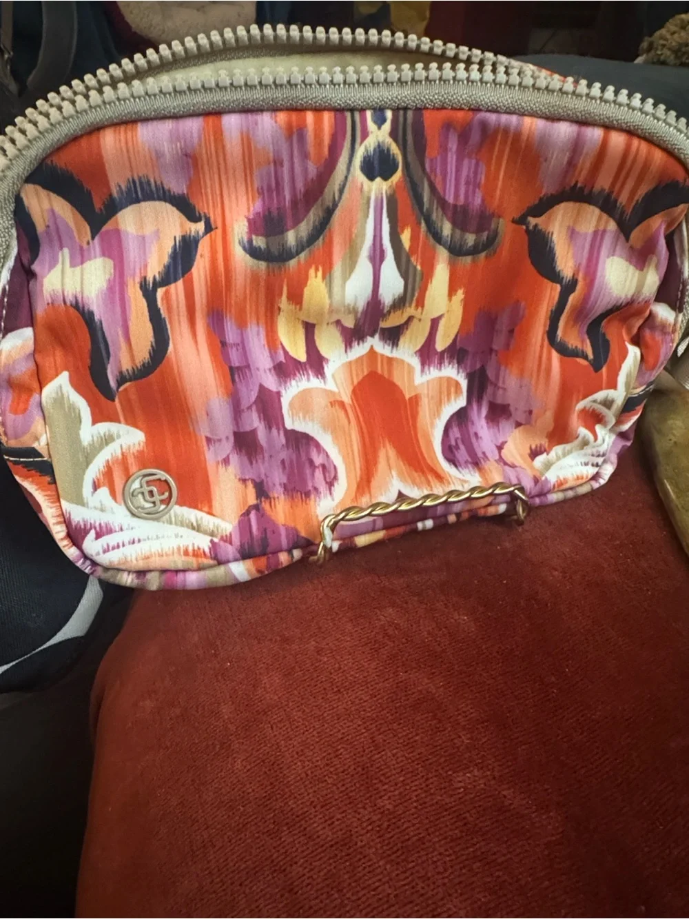 Chico's Orange, Purple & Pink Floral Belt Bag